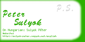 peter sulyok business card